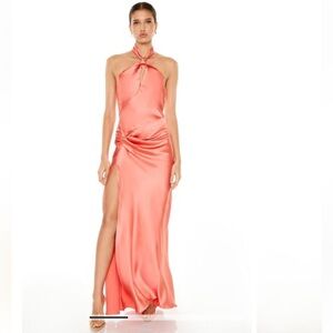 Satin Halter Maxi Dress